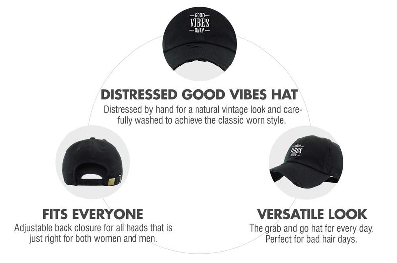 KBETHOS KBSV-128V BLK Rose Pineapple Good Vibes Vacation Men Women Dad Hat Baseball Cap Adjustable (One Size, Black Good Vibes Only Vintage) - Image 4